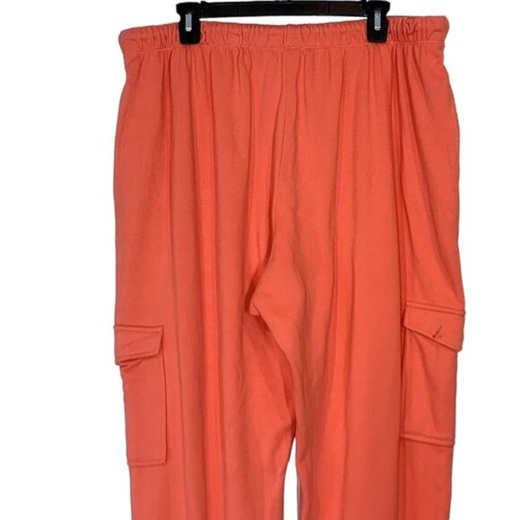 BP. Plus Size Tie Waist Cargo Sweatpants  in Coral Camelia - Picture 6 of 10